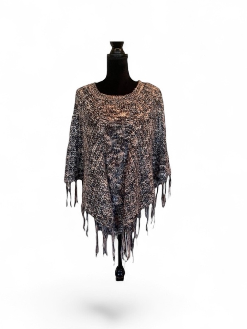 Evidence by any Look knit Ponch sweater pullover fringecore one size fits most